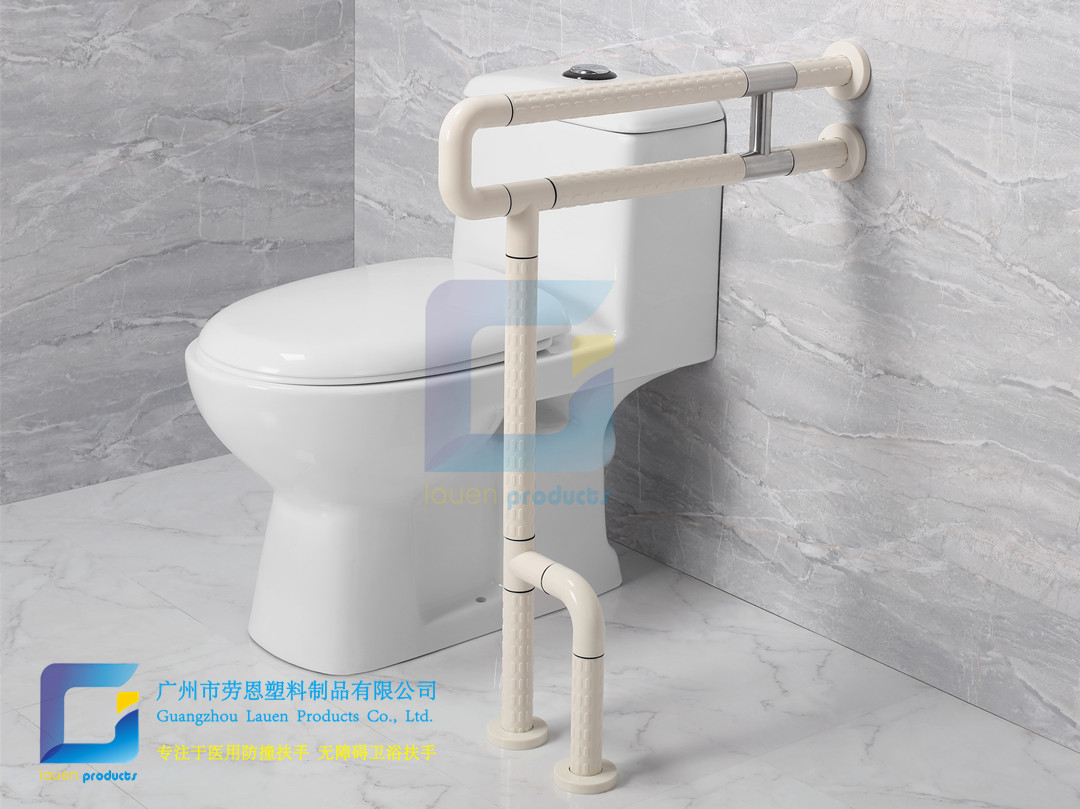 衛(wèi)生間扶手-白色U型扶手帶不銹鋼工字架旋轉(zhuǎn)活動(dòng)輔助腳老人安全助力扶手桿無(wú)障礙助立坐便器扶手 (1)